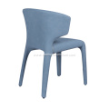 Blue faux leather injection mold foam dining chairs